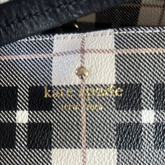 Kate Spade Black and White Checkered Tote Bag - Picture 2 of 5